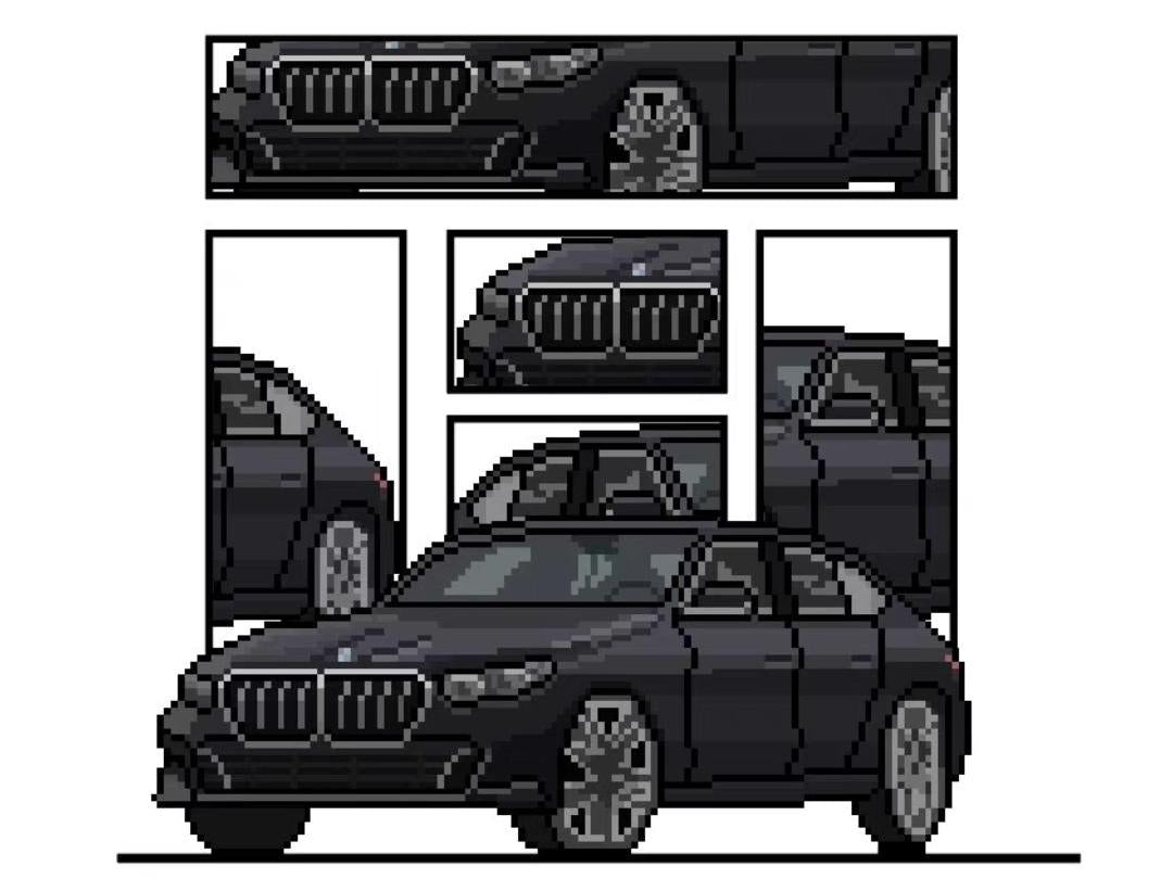 Custom 8-bit Retro Pixel Art - Cars