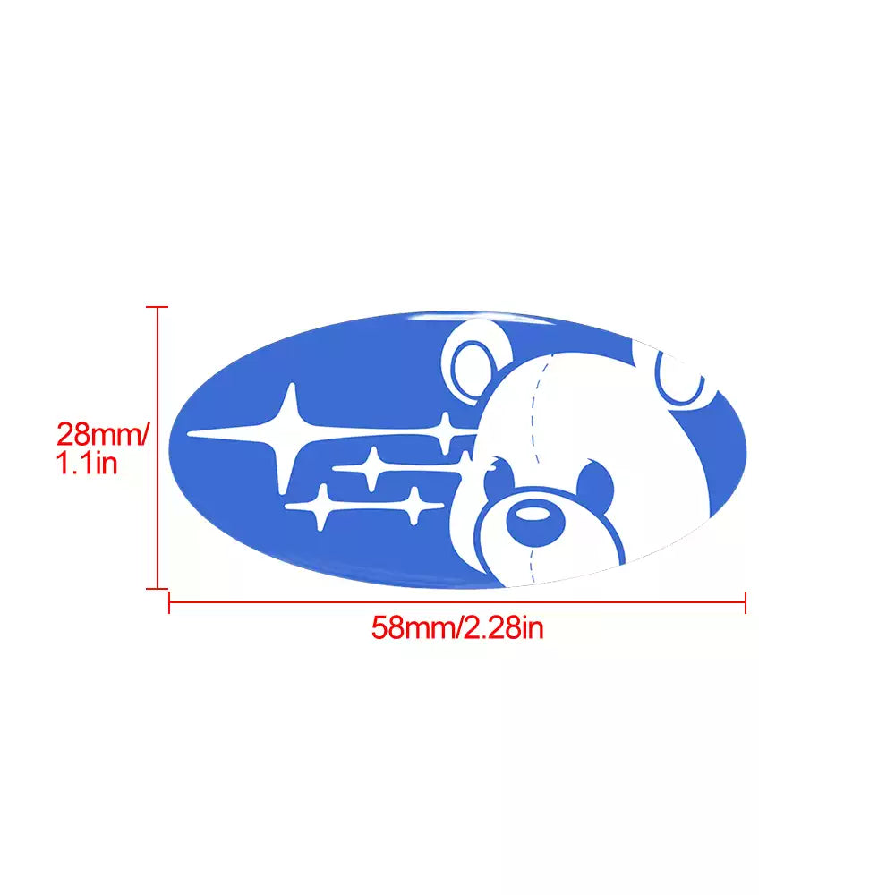 Subaru Bear Steering Wheel Sticker