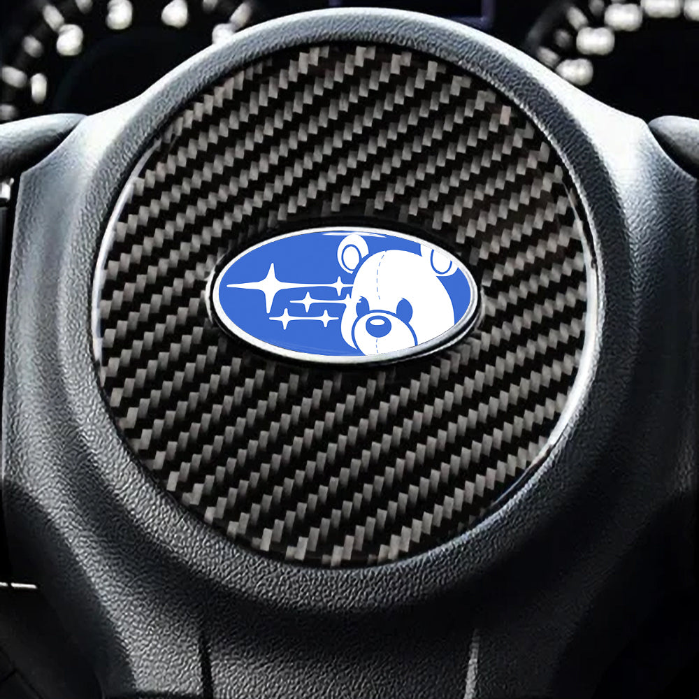 Subaru Bear Steering Wheel Sticker